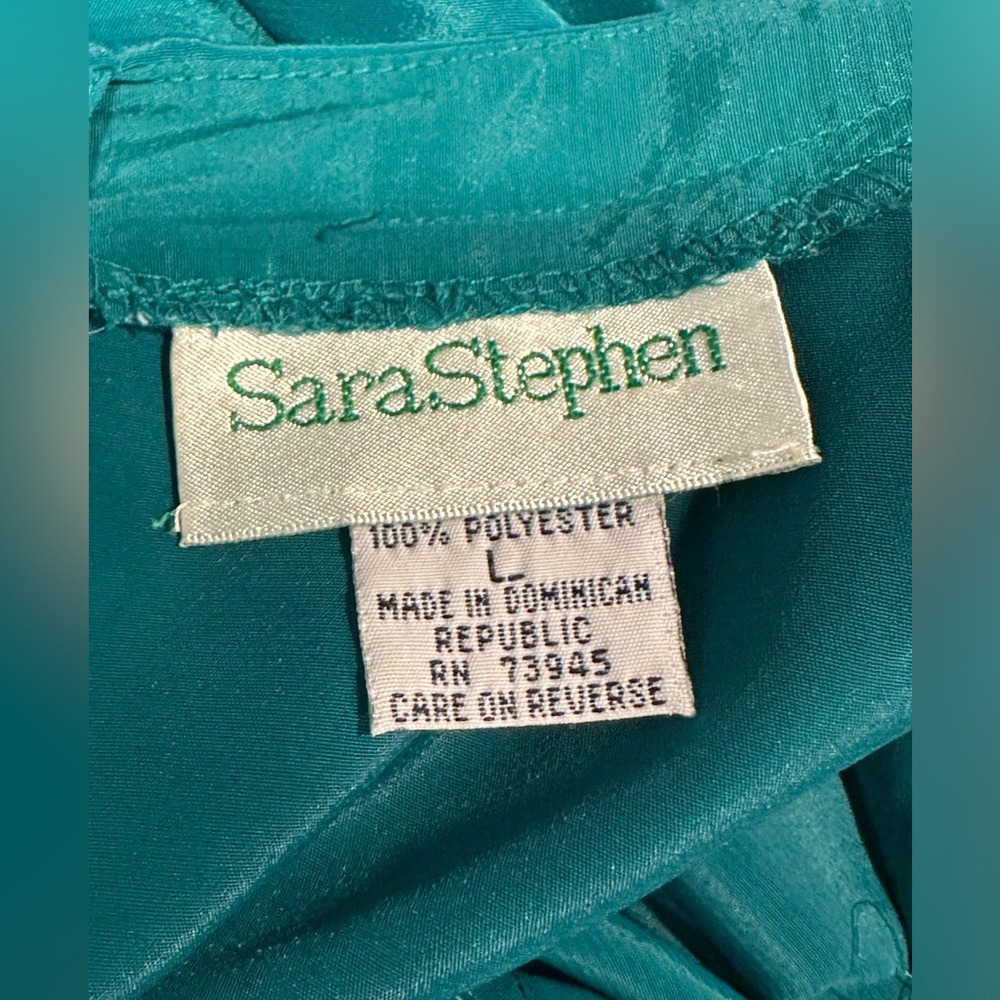 Solid Green Short Sleeve Polyester Shell Top Size… - image 8